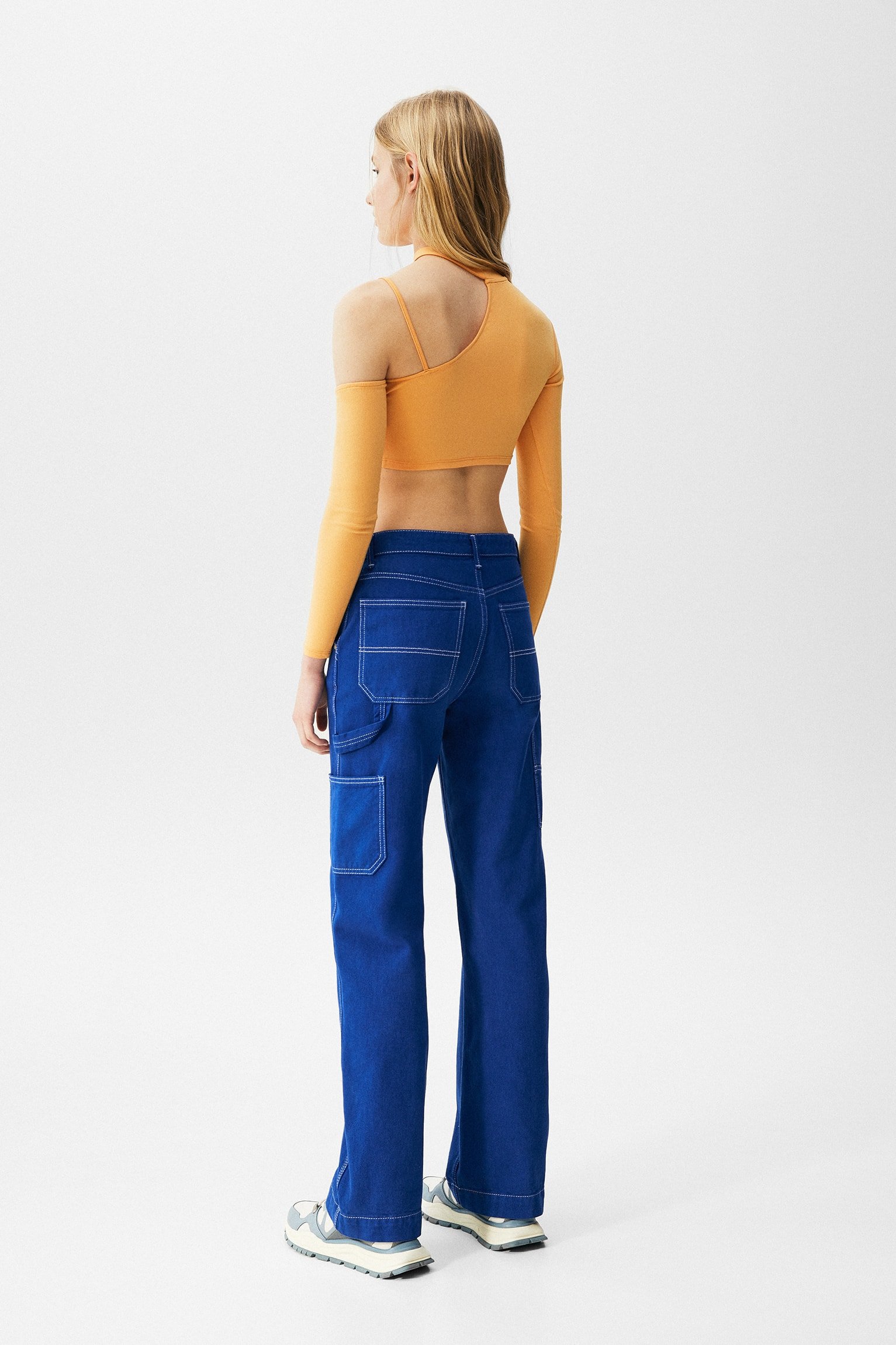 Asymmetric Long Sleeve Top With High Neck - Afbeelding 3