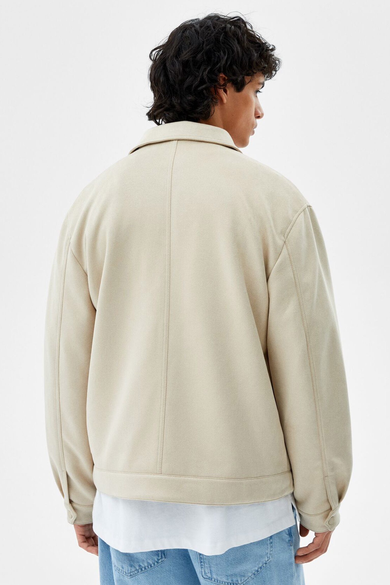 Faux Suede Jacket With Pockets - Afbeelding 2